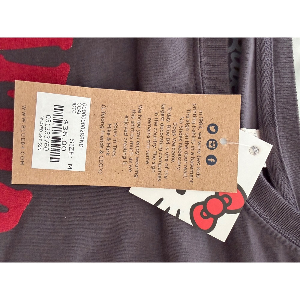 Blue 84 Stanford University Hello Kitty Graphic T-Shirt Coal Gray Women Medium - Picture 4 of 6